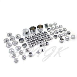 HONGK- 87pc Chrome Bolt Cap Dress Compatible with 00-06 Harley Softail Engine & Misc Bolt Nut Cover [B076BJZMMH]