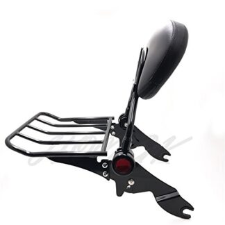 HONGK- Adjustable Detachable Backrest Sissy Bar+Luggage Rack Compatible with Harley Touring 09-15 [B076J6H93H]