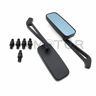 HONGK- BLACK MOTORCYCLE REARVIEW MIRRORS Compatible with SUZUKI CHOPPER BOBBER CRUISER 8-10MM [B06WLLPD6V]