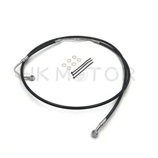 HONGK- Black +8" Upper Front Brake Line Kit Compatible with 09-13 Touring w/ABS 10" Monkey Handlebars [B07KCP997X]