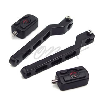 HONGK- Black Aluminum Heel/Toe Shift Levers with Skull Shifter Pegs Compatible with Harley Davidson Heritage Softail FLST 1986-later [B07FJQQX3W]