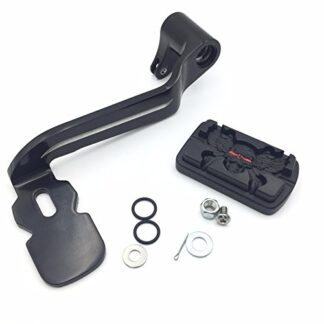 HONGK- Black Billet Rear Brake Lever Brake Pedal Foot Lever with Zombie Wing Foot Peg Airflow Compatible with 2014-later Touring Trike Road King Street Glide CVO Tri Glide FLHR [B01JCPLF02]