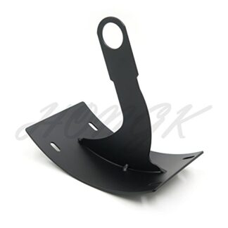 HONGK- Black Curved License Plate Relocator Frame Bracket Mount Tag Holder Compatible with 1" axle ALL SPORT BIKES AND CRUISERS. HARLEY DAVIDSON, KAWASAKI, HONDA, YAMAHA, SUZUKI [B076KNNRPN]