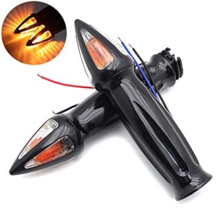 HONGK- Black Hand Grip Compatible with Turn Signals Compatible with Kawasaki Vulcan 500 800 900 1500 1600 2000 [B01C0SY7QC]