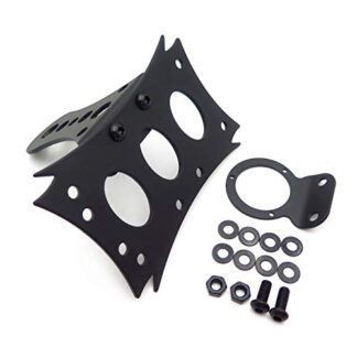 HONGK- Black Horizontal Side Mount 7 3/10" x 4 4/5" License Plate Bracket Compatible with Harley Bobber Chopper Custom Suzuki Kawasaki Yamaha [B01BI819Z2]
