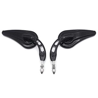 HONGK- Black Raindrop Side Mirrors Compatible with 1984 and up Harley Davidson Softtail Slim Fat Boy Heritage Softail Classic Deluxe Breakout Night Road Special [B01GFD0L2C]