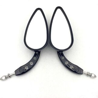 HONGK- Black Skull Side Mirrors Compatible with 1984 and up Harley Davidson Dyna Street Bob Low Rider Fat Bob Wide Glide Switchback CVO Street Glide Trike Freewheeler Tri Glide Ultra [B01GFCKSO4]