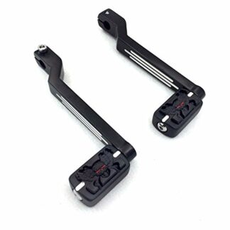 HONGK- Black Zombie Silver Groove Cut Edge Heel/Toe Shift Lever with Shifter Footrest Foot Pegs Compatible with Harley Davidson 1986-later FL Softail/ 1988-later Touring/ 2008-later Trike [B01HNOEZD8]