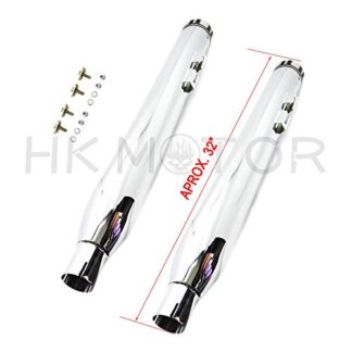 HONGK- Chrome 3.5" Slip-On Ons Mufflers Exhaust Pipes Compatible with 1995-2016 Harley Touring Bagger [B076J6JMGC]
