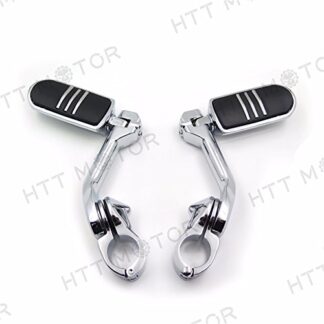 HONGK- Chrome 5" Long Foot Peg Kit Compatible with 1.25" Engine Guard Honda GoldWing/Yamaha Roadstar [B06XPSDFBL]