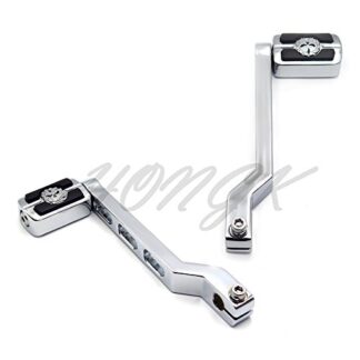 HONGK- Chrome Aluminum Heel/Toe Shift Levers with Skull Shifter Pegs Compatible with Harley Davidson Heritage Softail FLST 1986-later [B07FDKPVMN]