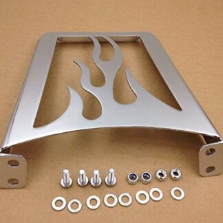 HONGK- Chrome Flame Sissy Bar Luggage Rack Compatible with Harley Davidson Sportster Xl883C XL883R Xl1200R XL1200C XL1200S Xlh883 Xlh1200 883 1200 [B01FCYRECK]