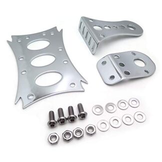 HONGK- Chrome Horizontal Vertical Zigzag Side Mount 7 3/10" x 4 4/5" License Plate Bracket light Bracket Compatible with Harley Bobber Chopper Custom Suzuki Kawasaki Yamaha [B01BUKVUSY]