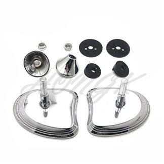HONGK- Chrome Rearview Fairing Mount Mirrors Compatible with 2014-Later Harley Touring FLHX FLHT [B07BF9CP5P]