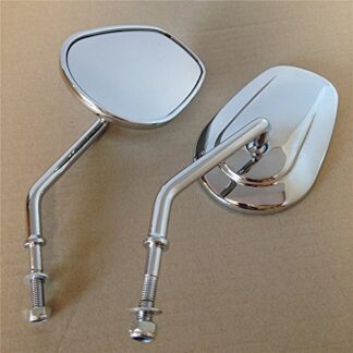 HONGK- Chrome Rearview Mirrors Compatible with Harley Davidson FLSTC FXDB DYNA FXDF FLSTF 8mm [B01CK7HT90]