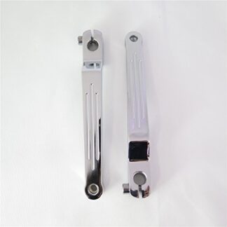 HONGK- Chrome Silver Groove Cut Heel/Toe Shift Lever Compatible with Harley 1986-later FL Softail/ 1988-later Touring/ 2008-later Trike [B01LRF02S6]