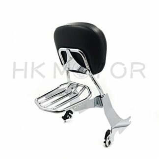 HONGK- Chrome Sissy Bar Passenger Backrest w/Pad Compatible with Harley Sportster Models 2004-2016 [B07F6ZLRKT]