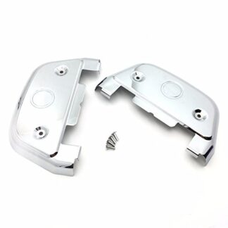 HONGK- Chrome Skull Passenger Footboard Covers Compatible with 2006-later Dyna 1986-later FL Softail 1987-later Touring and Trike models with traditional D-shaped aluminum passenger footboards