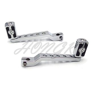 HONGK- Chrome Skull Silver Circle Cut Heel/Toe Shift Lever w/Shifter Compatible with Harley 1986-later FL Softail/ 1988-later Touring/ 2008-later Trike [B07FJQ41YP]
