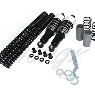HONGK- Chrome Slammer Shocks + Fork Springs Lowering Kit Compatible with 2006-2014 Harley Dyna FXD [B07BDK15KV]