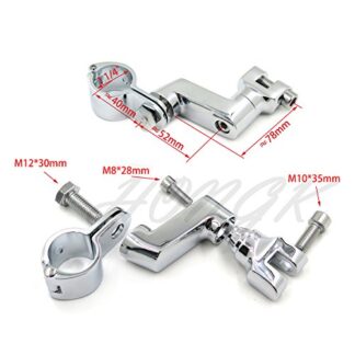 HONGK- Chrome engine guards Longhorn Offset Peg Mounts 1.25" Magnum Clamp Compatible with Harley [B01DOJAIKU]