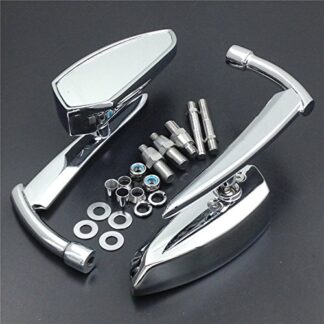 HONGK- Chromed Blade Mirrors Compatible with Suzuki Savage Intruder Volusia Boulevard Gsxr Hayabusa [B01C0SRB4M]