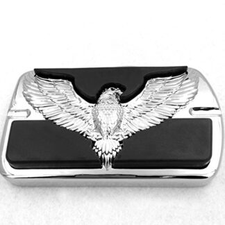 HONGK- Chromed Compatible with Harley Davidson Touring Softail Brake Pedal Large Pad H-D Eagle Hawk Emblem [B01BW4N5CM]