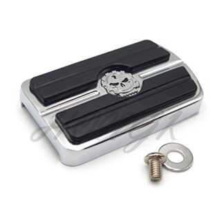 HONGK- Chromed Compatible with Touring Softail Brake Pedal Large Pad H-D Skull [B07FJPS739]