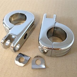 HONGK- Chromed Foot rese footpeg P-Clamp mounting kits Compatible with harley 1 1/4" highway bars [B01BN0JC8G]