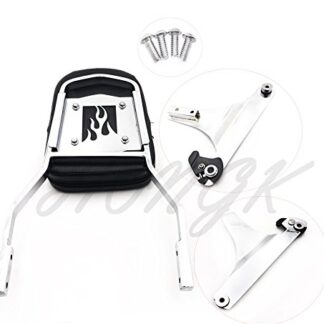 HONGK- Detachable Backrest Sissy Bar Chrome Flame Compatible with 84-99 Harley Softail FXSTC FLSTC [B0771NW6V5]