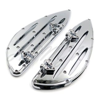 HONGK- Driver CNC Deeply cut Stretched Floorboard Compatible with Harley Touring/Softail/Dyna FLD Chrome [B076K13ZCX]