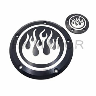 HONGK- Flame Derby & Timer Cover Compatible with Dyna Sportster Street Bob XL 883 1200 [B06X927TQ5]