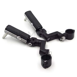 HONGK- FootPegs Mount Compatible with Harley 1.25" Engine Guard Crash Highway Bar Touring ULTRA Skull Black [B07HS54ZXV]