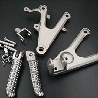 HONGK- Front Rider Foot Rest Pegs Brackets Compatible with 2003-2010 Yamaha R6 Silver [B01DOJAKEE]