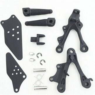 HONGK- Front Rider Foot Rest Pegs Brackets Compatible with 2009-2011 Kawasaki ZX-6R Silver [B01DOJAHEM]