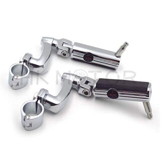 HONGK- Gear Skull 1" 25mm Arched Footpeg Mounting Kit Chrome [B07HPG2N6D]