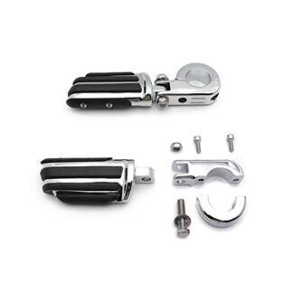 HONGK- Highway Flame Foot Pegs P Clamps 1 1/4" Compatible with Harley Sportster 883 1340 XL1200 [B06XPF9K9N]
