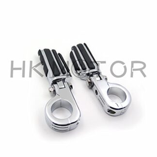 HONGK- Highway Flame Foot Pegs P Clamps 1.5" Compatible with Harley Sportster 883 1340 XL1200 [B06XPTPK6T]