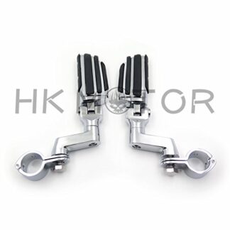 HONGK- Highway Radical Flame Foot Pegs Clamps 1.25" Compatible with Harley Sportster 883 1340 XL120 [B06XPT5KWT]