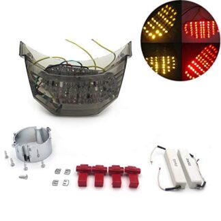 HONGK- Led Tail Brake Light Turn Signals Compatible with 2004-2009 Yamaha Fz6 Fazer 600 Smoke [B01BN0MMXI]