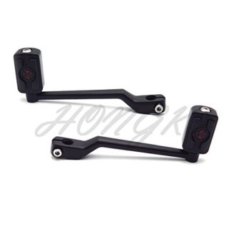 HONGK- Matte Black 2 PCs Billet Style Heel/Toe Shift Lever Gear Shift Foot Lever with Skull Foot Peg Compatible with Harley FL Softail Touring Trike FLST FLT Road King Street Glide CVO [B07FJQSFSK]