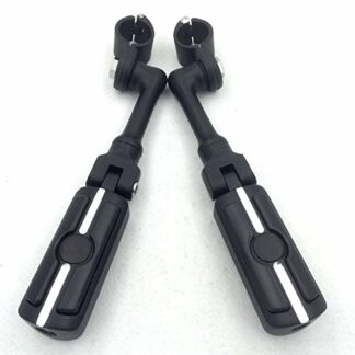HONGK- Motorcycle Black Adjustable Peg Mounting Kit Skull Foot Peg Compatible with Honda GoldWing VTX1300 Shadow Valkyrie Triumph 1-1/2 inch (1.5") Front Engine Guard Frame Tube [B07FDHSXMH]