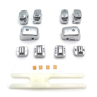 HONGK- Motorcycle Chrome Hand Controls Switch Housing Buttons Caps Cover Compatible with Harley Touring '96-'13 FLHTCU, FLHTK, FLTR and FLTRU and '09-'13 FLHTCUTG models [B01BI85PU2]