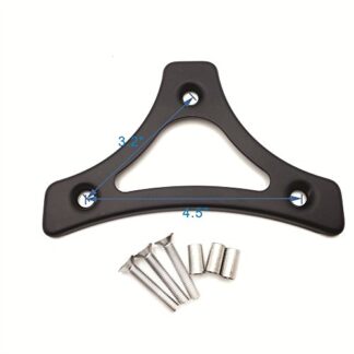 HONGK- Motorcycle Flat Black Heavy Metal Sissy Bar Backrest Pad Mount Kit w/Hollow-out Plate Compatible with 2009-2017 Harley Touring [B01M1D3UOE]