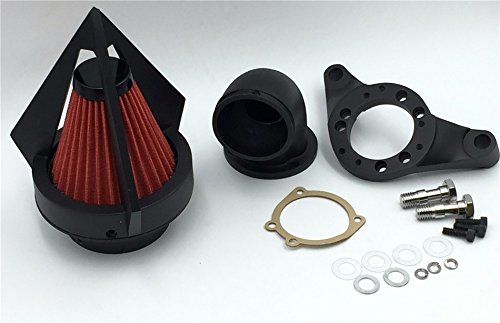 HONGK- Motorcycle Matte Black Triangle Spike Air Cleaner Intake Kits Compatible with Harley Cv Carburetor Delphi V-Twin [B01CLU8EYU]