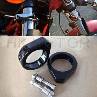 HONGK- Motorcycle Turn signal Clamps Compatible with Harley Softail Mount Bracket 41mm Fork Black [B01C0STI8E]