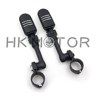 HONGK- No.117 Lightning Long Angle Adjustable FootPeg Compatible with Triumph Rocket/Yamaha 1-1/2" Black [B06XPXHZSP]