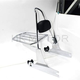 HONGK- Passenger sissybar backrest luggage rack Compatible with Harley Softail Deluxe 2006-2017 Chrome [B07JNLFNB9]