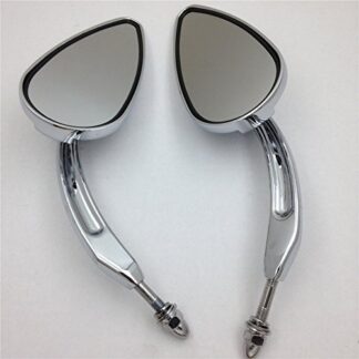HONGK- Skull Flame Side Mirrors Compatible with 1984-2014 universal to Springer Softail FXSTS most Harley bike chrome [B01C0SSQ3C]