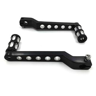 HONGK- Style 009B- Black Aluminum Heel Toe Shift Levers w/Shifter Pegs Compatible with Harley Davidson Road King Street Glide 1988-2017 [B01LYRDLWJ]